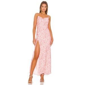 RESA River Maxi Slip Dress in Pink Floral